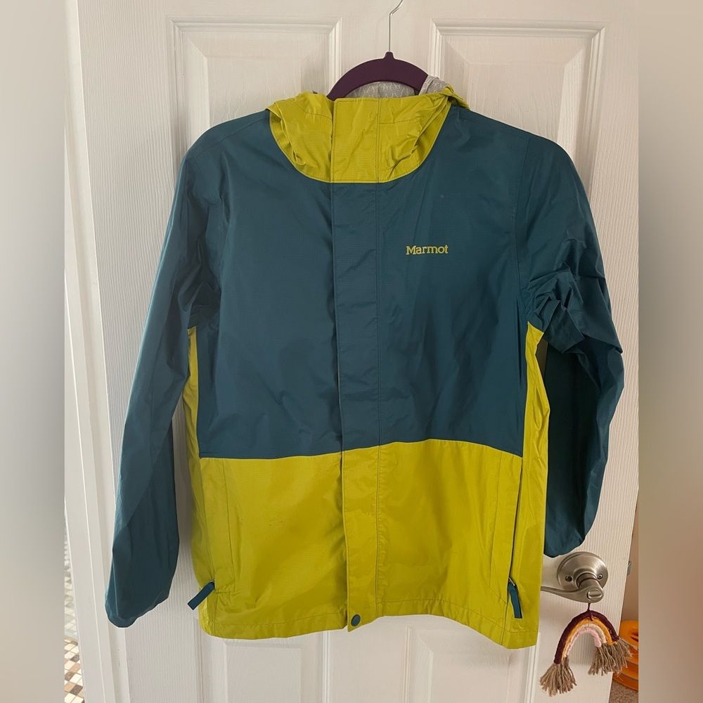 Marmot Unisex Rain Jacket Green Blue Xl Extra Large